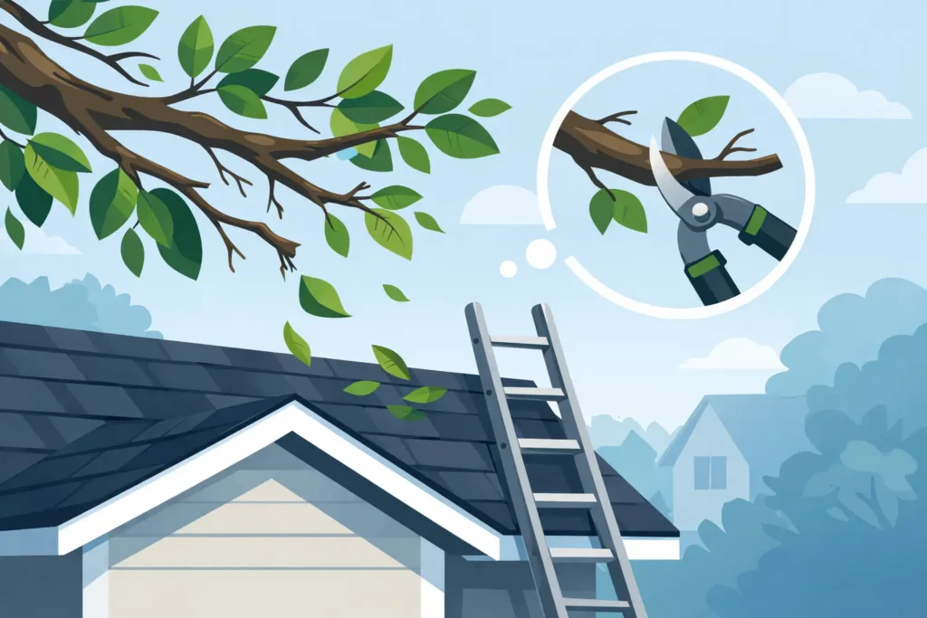 Branches au dessus du toit: que faire ?