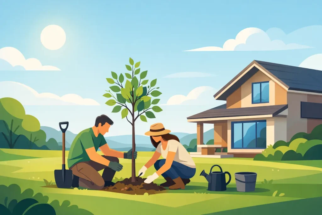 Planter un arbre près maison sans risque