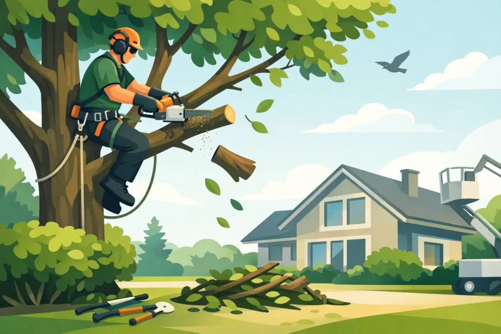 Élagage arbre résidentiel bien fait