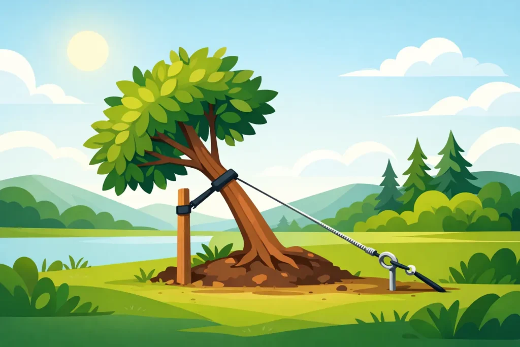 Comment sécuriser un arbre incliné sans risque