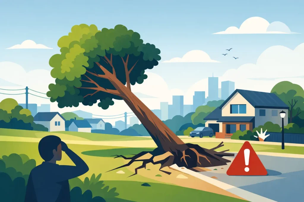 Un arbre penché est-il dangereux près de chez vous ?